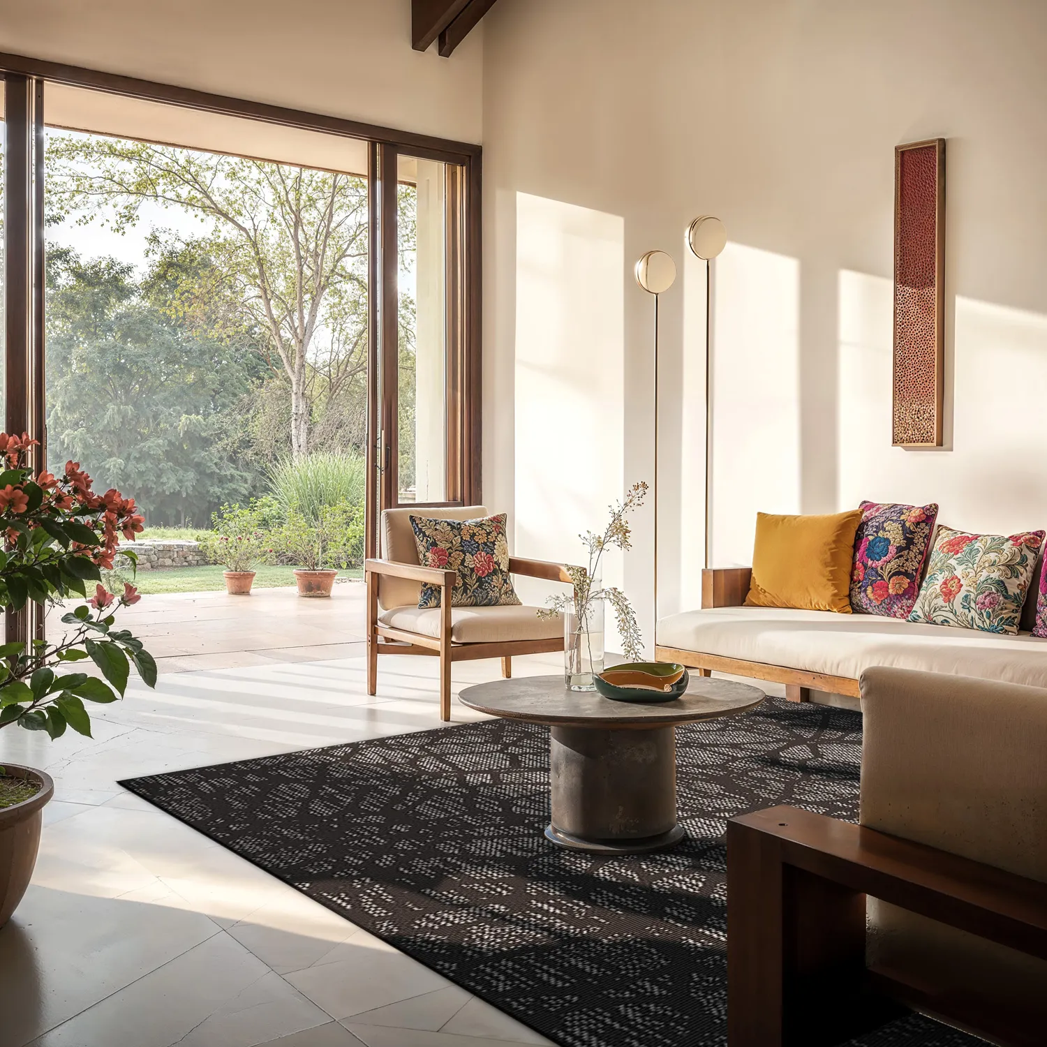 Teppich für innen und außen - Brussels Diamond (schwarz)