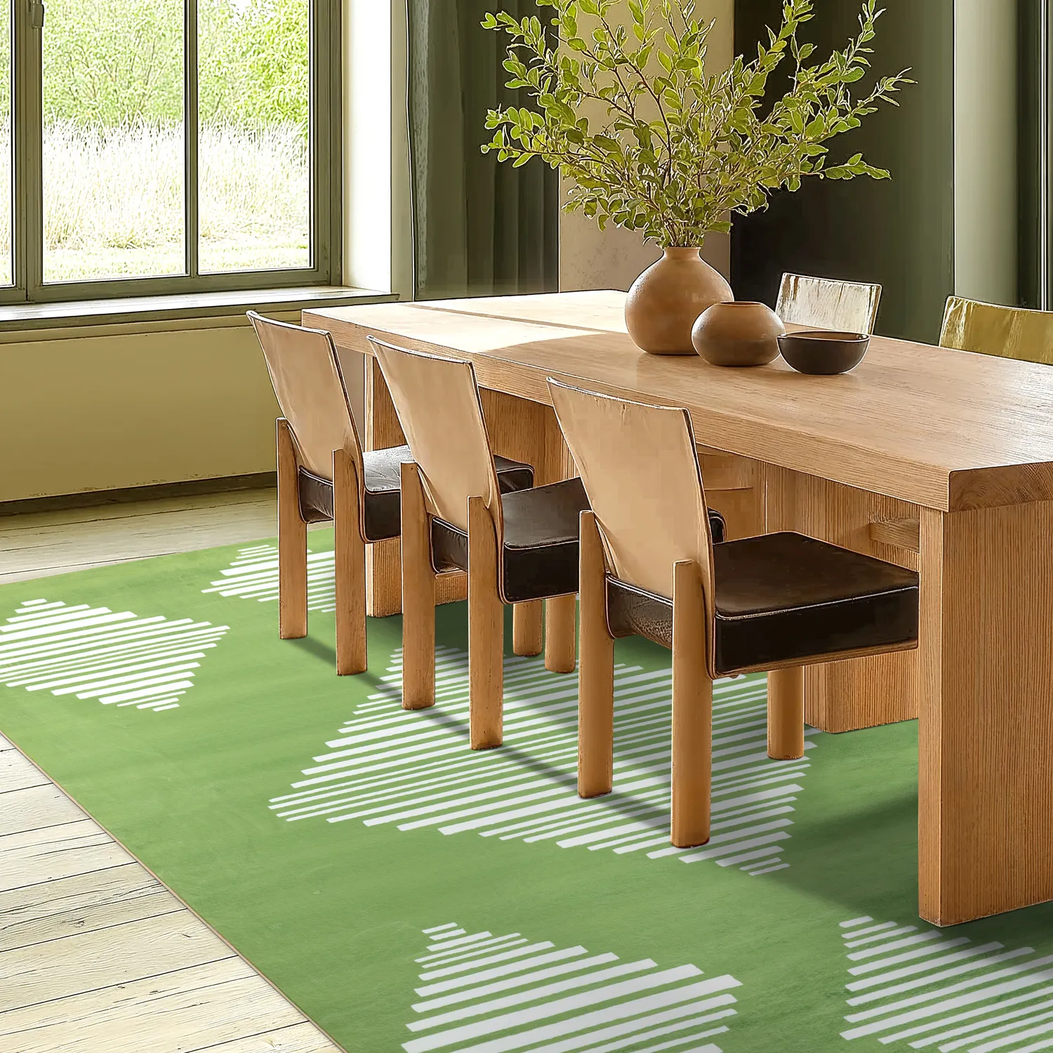 Wilton-Teppich - Carmen (grün/weiß)