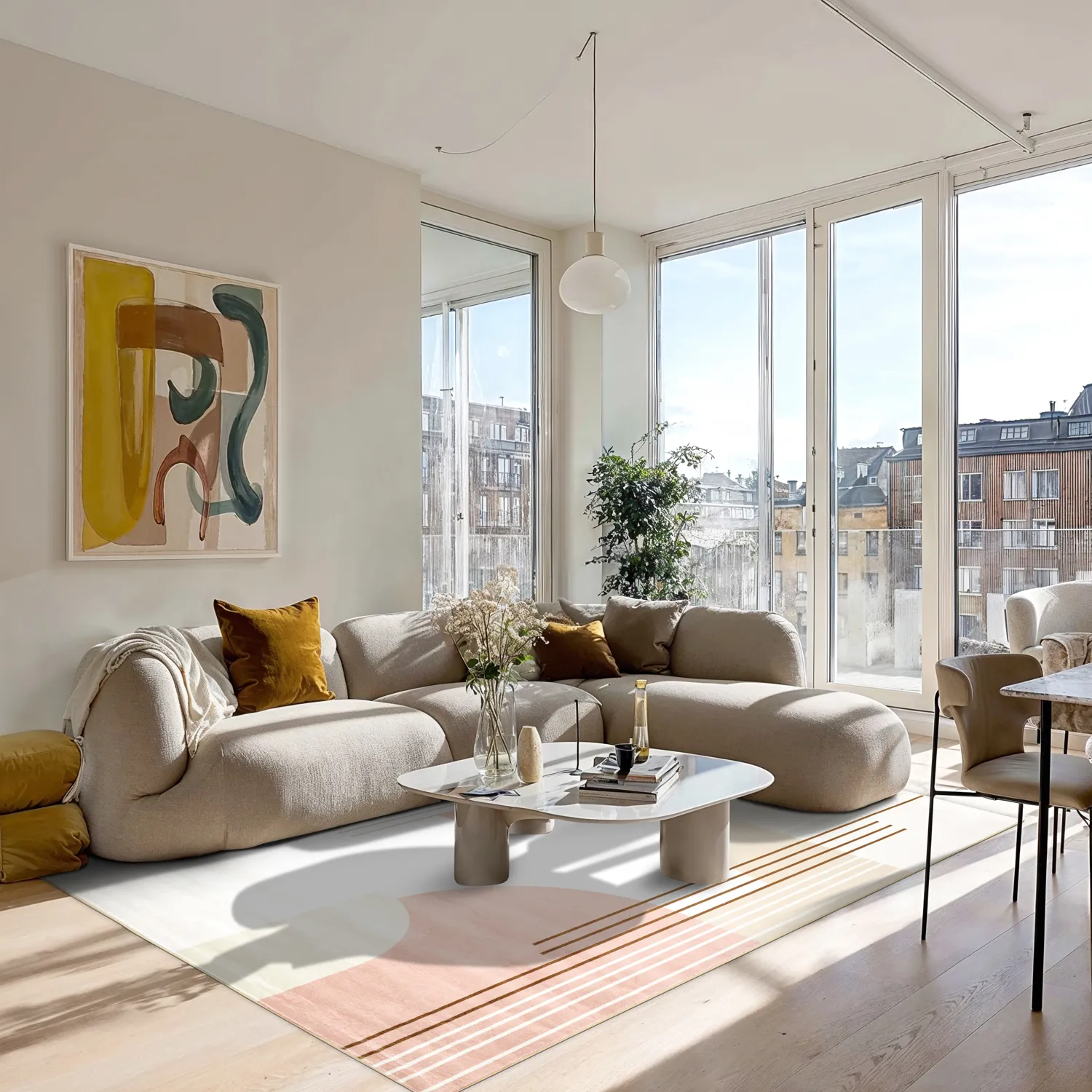 Tapis Wilton - Delft (rose/multi)