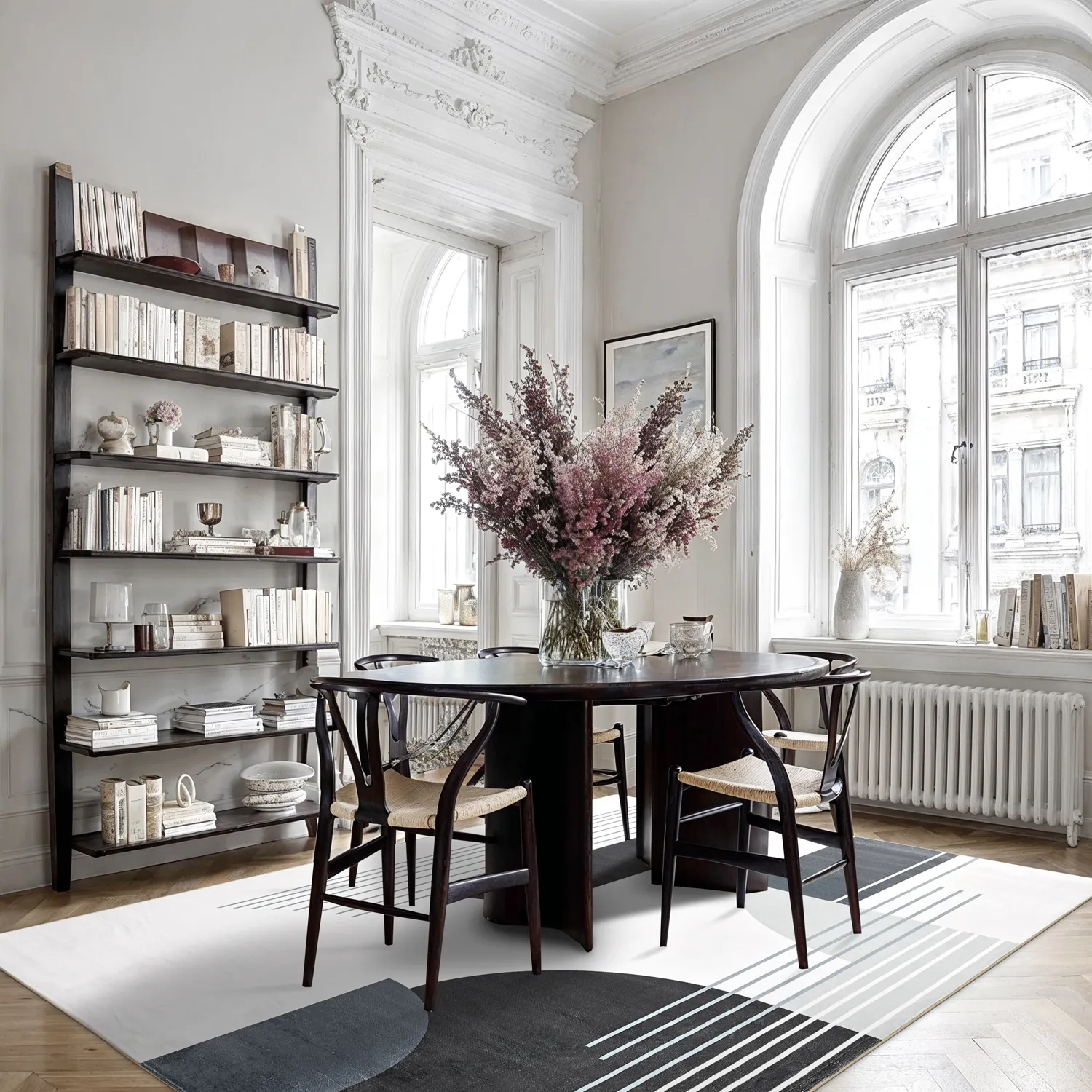 Wilton-Teppich - Delft (weiß/grau/schwarz)