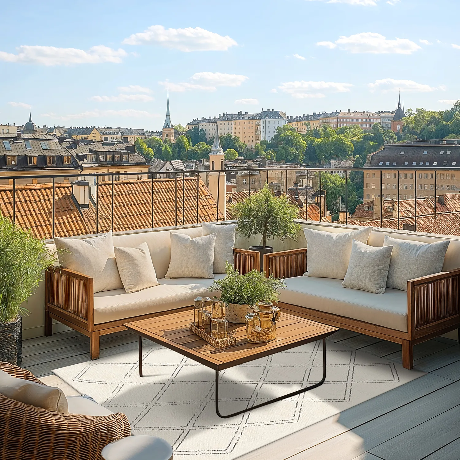 Teppich für innen und außen - Brussels Diamond (weiß)