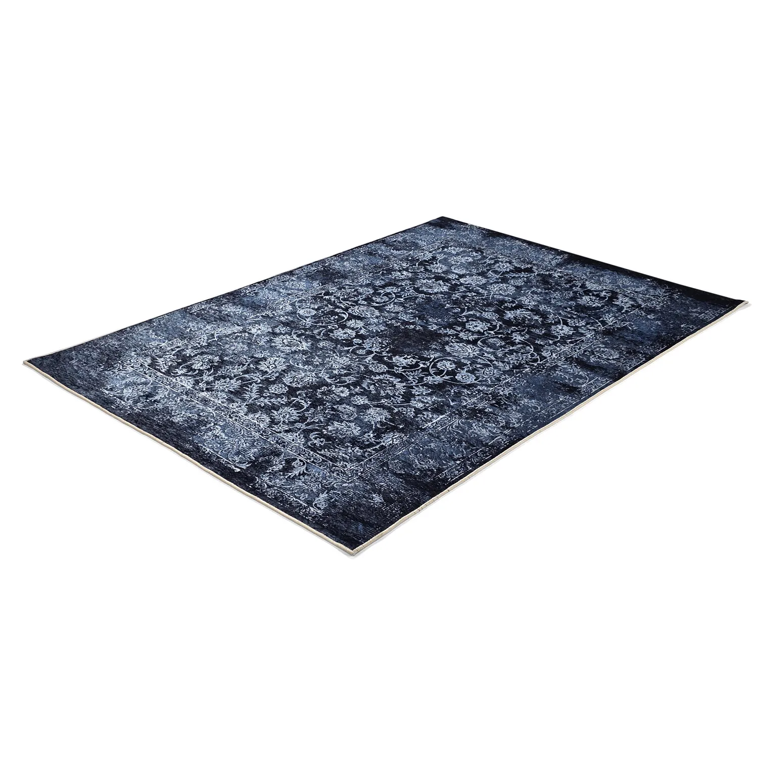 Tapis Wilton - Flowers (bleu)