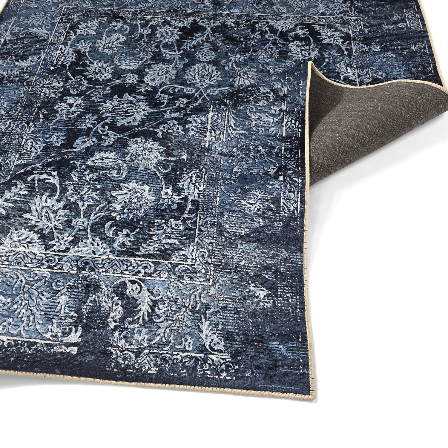 Tapis Wilton - Flowers (bleu)