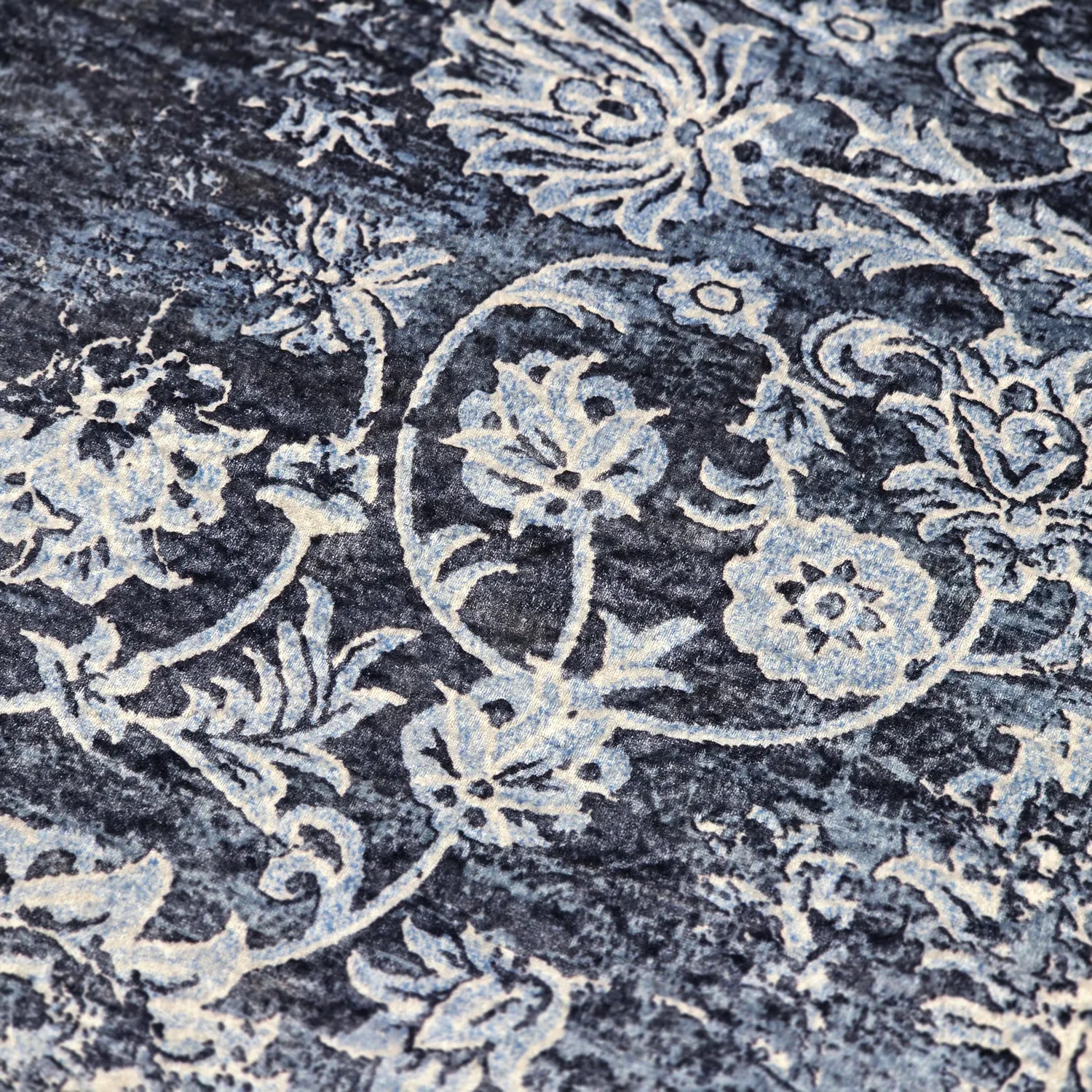 Tapis Wilton - Flowers (bleu)