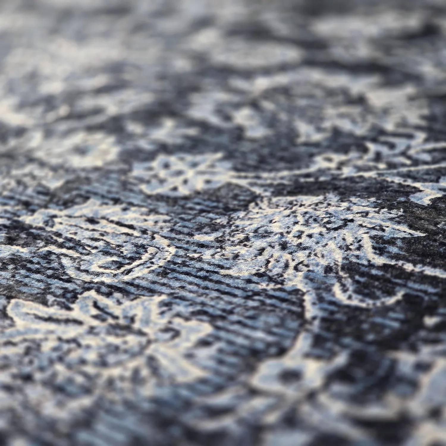 Tapis Wilton - Flowers (bleu)