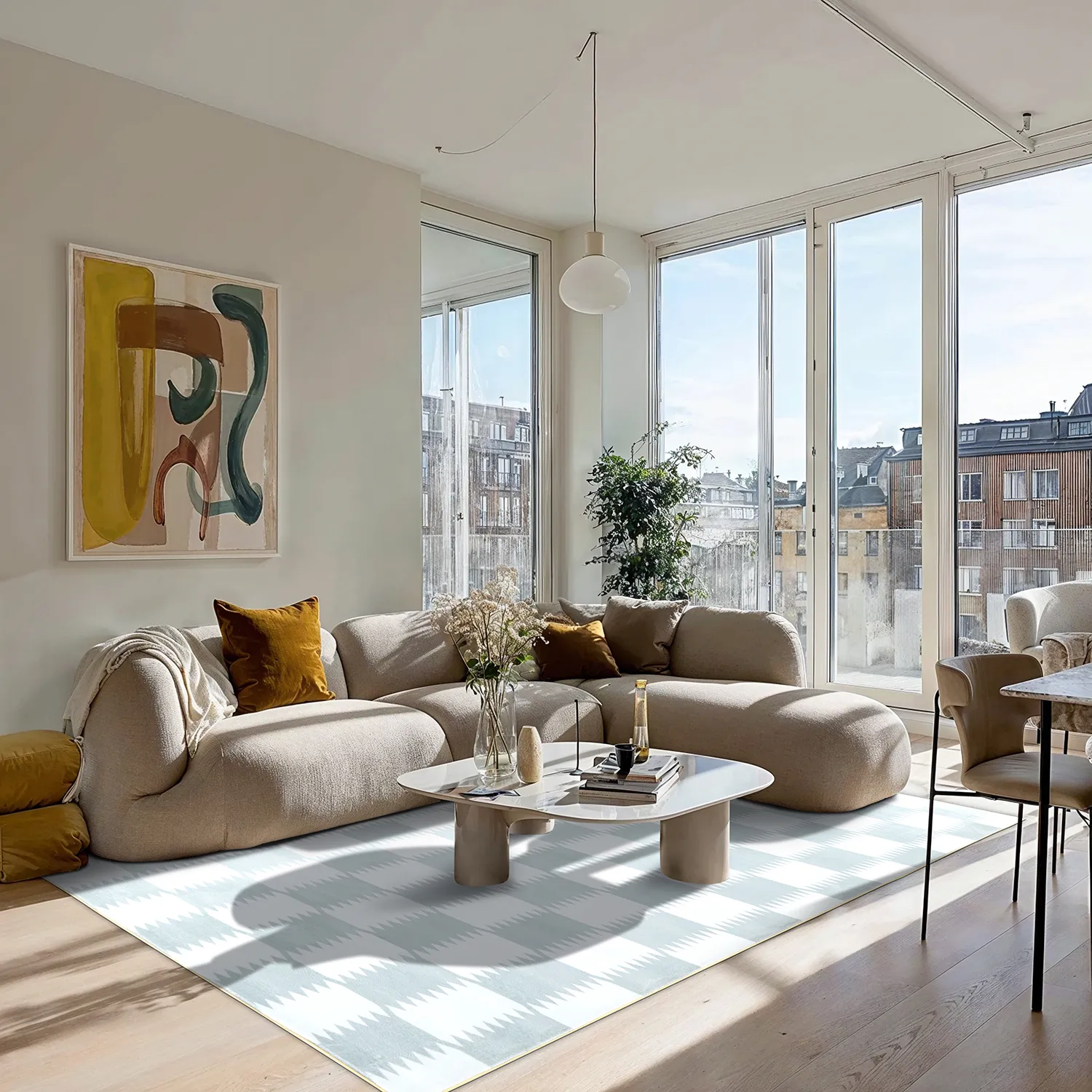 Wilton-Teppich - Gobi (grau/weiß)