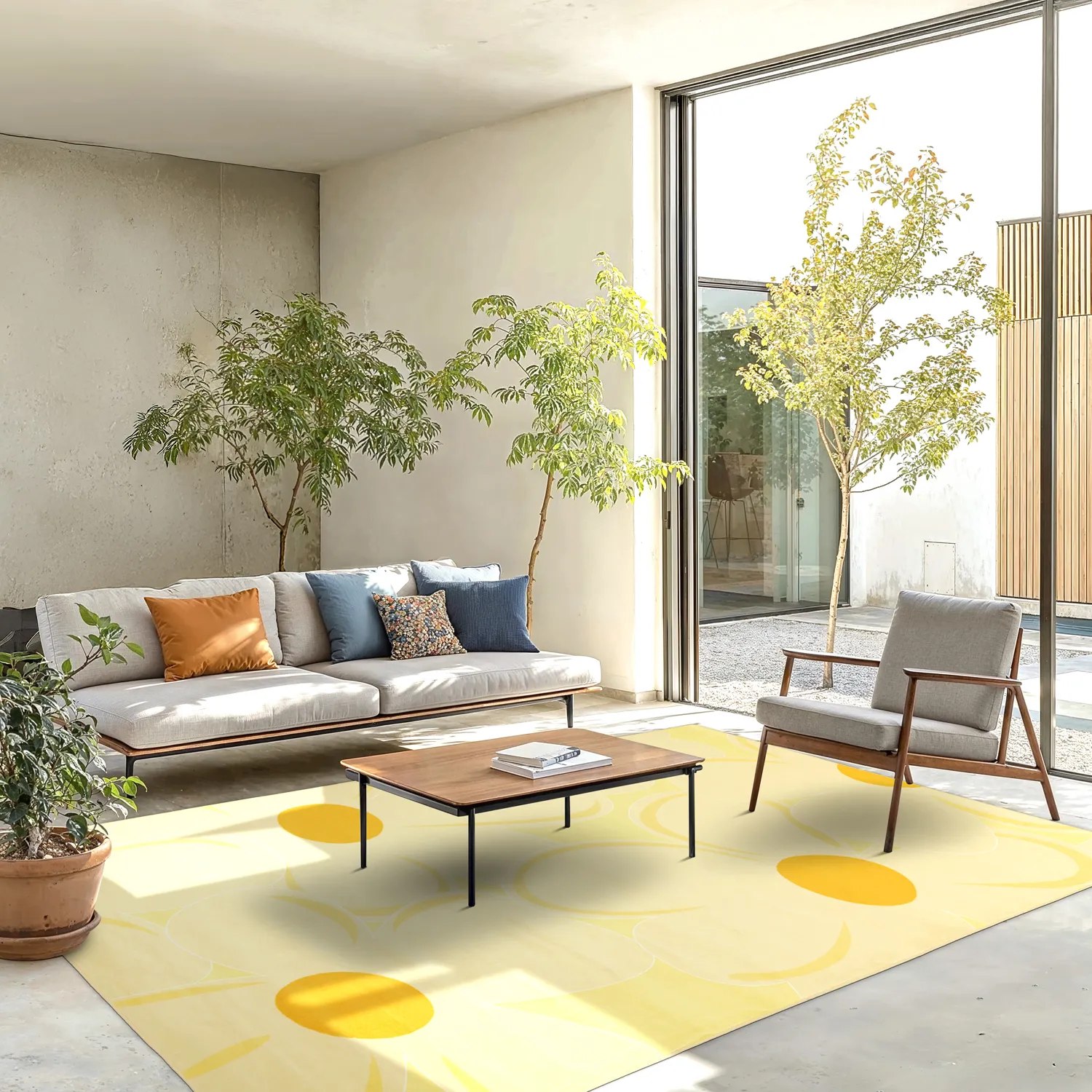 Wilton-Teppich - Honfleur (gelb/mehrfarbig)