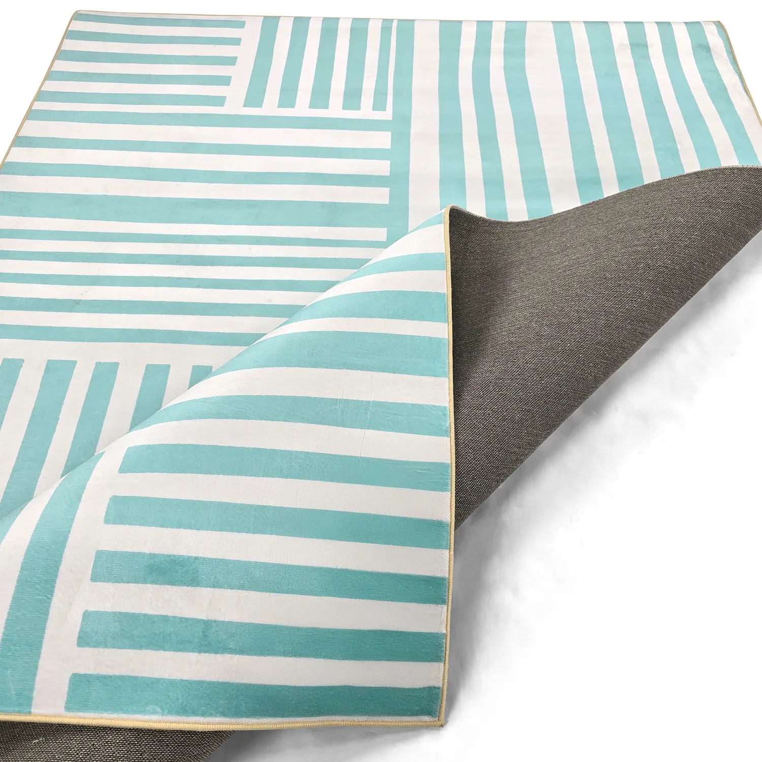 Wilton-Teppich - Joma (türkis/weiß)