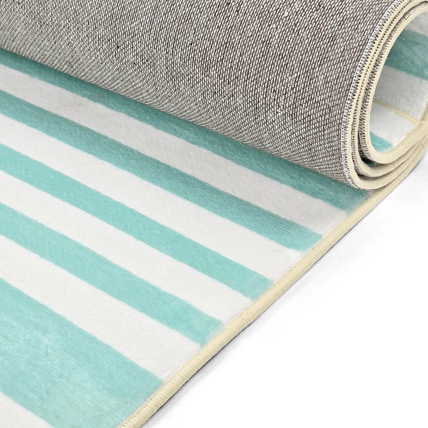 Wilton-Teppich - Joma (türkis/weiß)