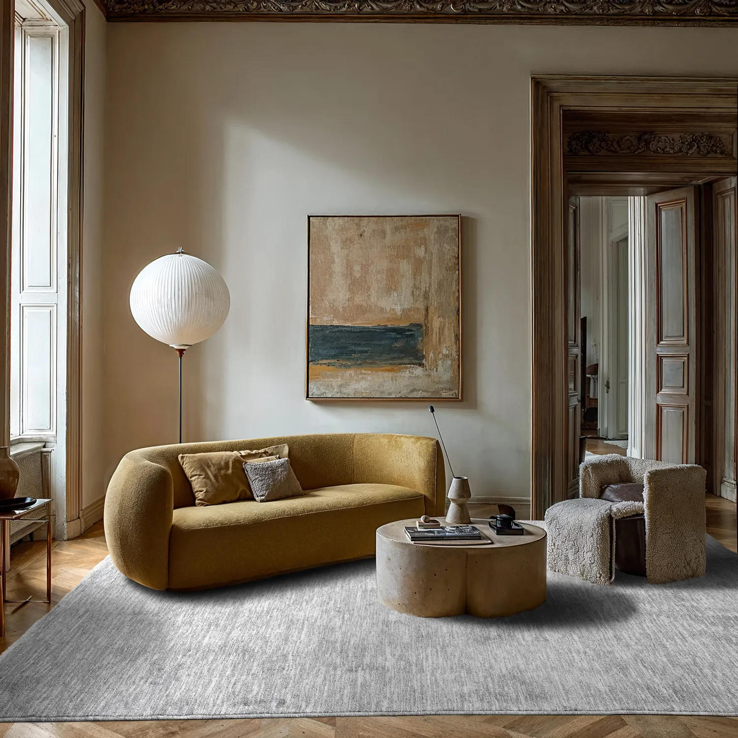 Tapis Wilton - Kither (gris clair)