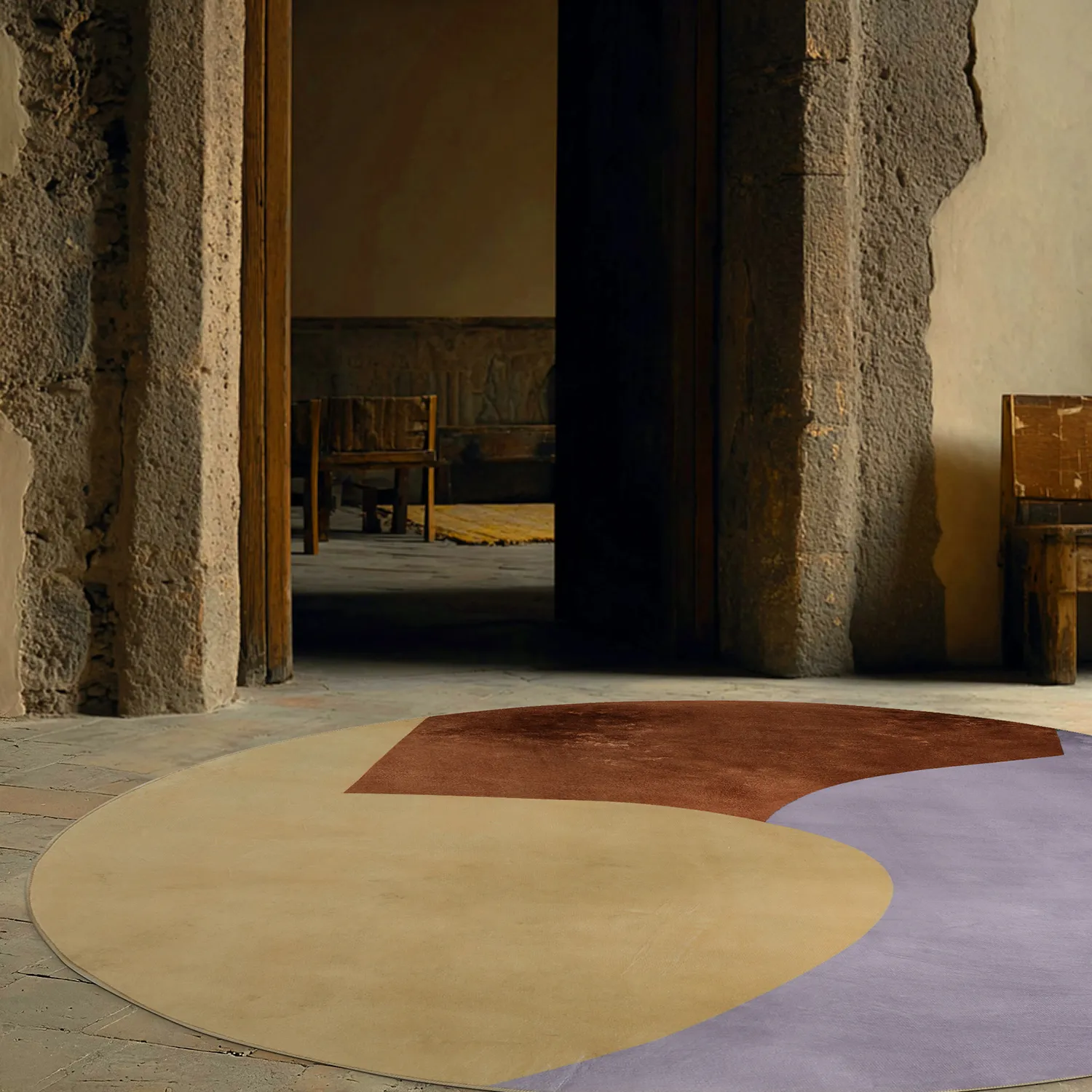 Rund Teppich - Lazio (sekt)