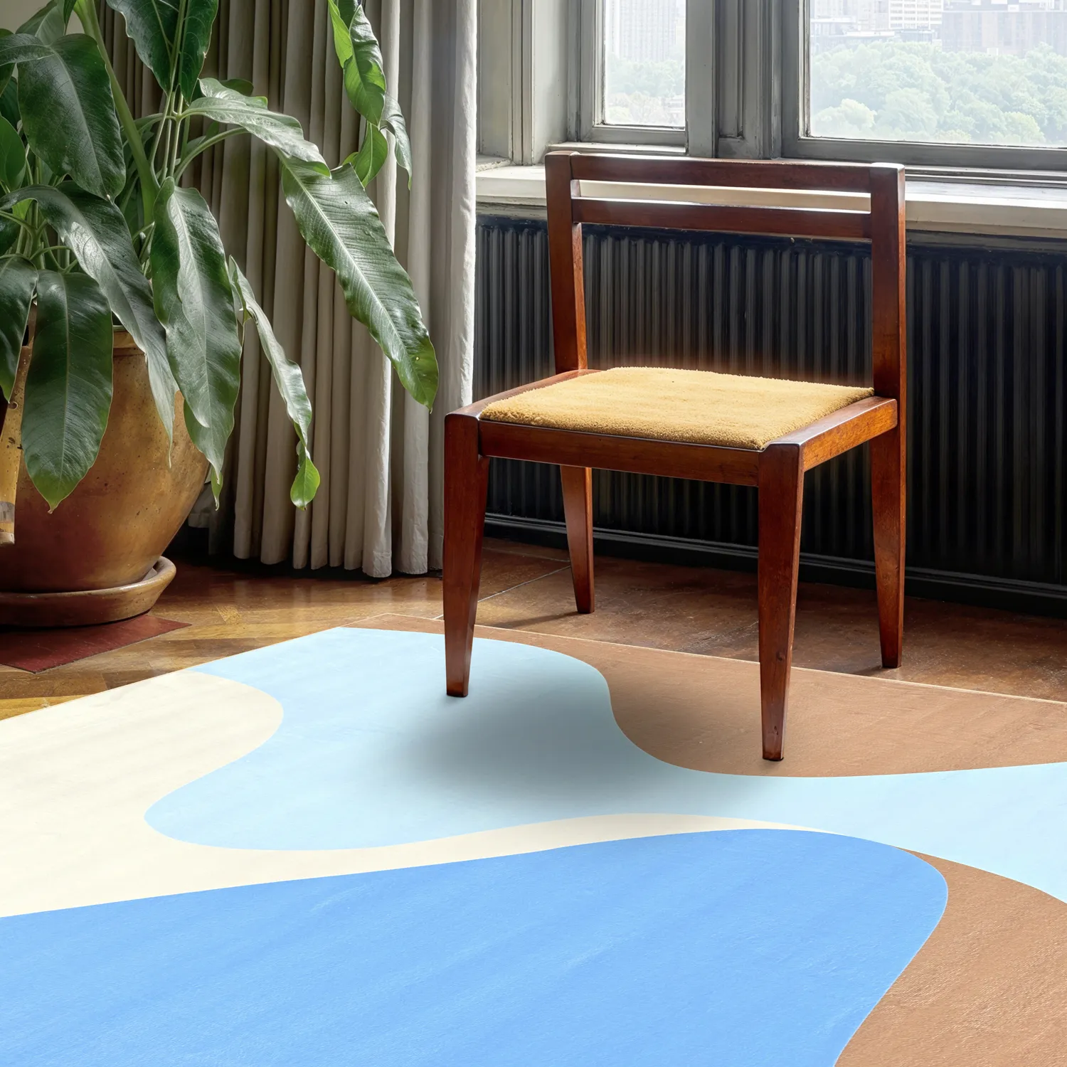 Tapis Wilton - Leiden (bleu/marron)