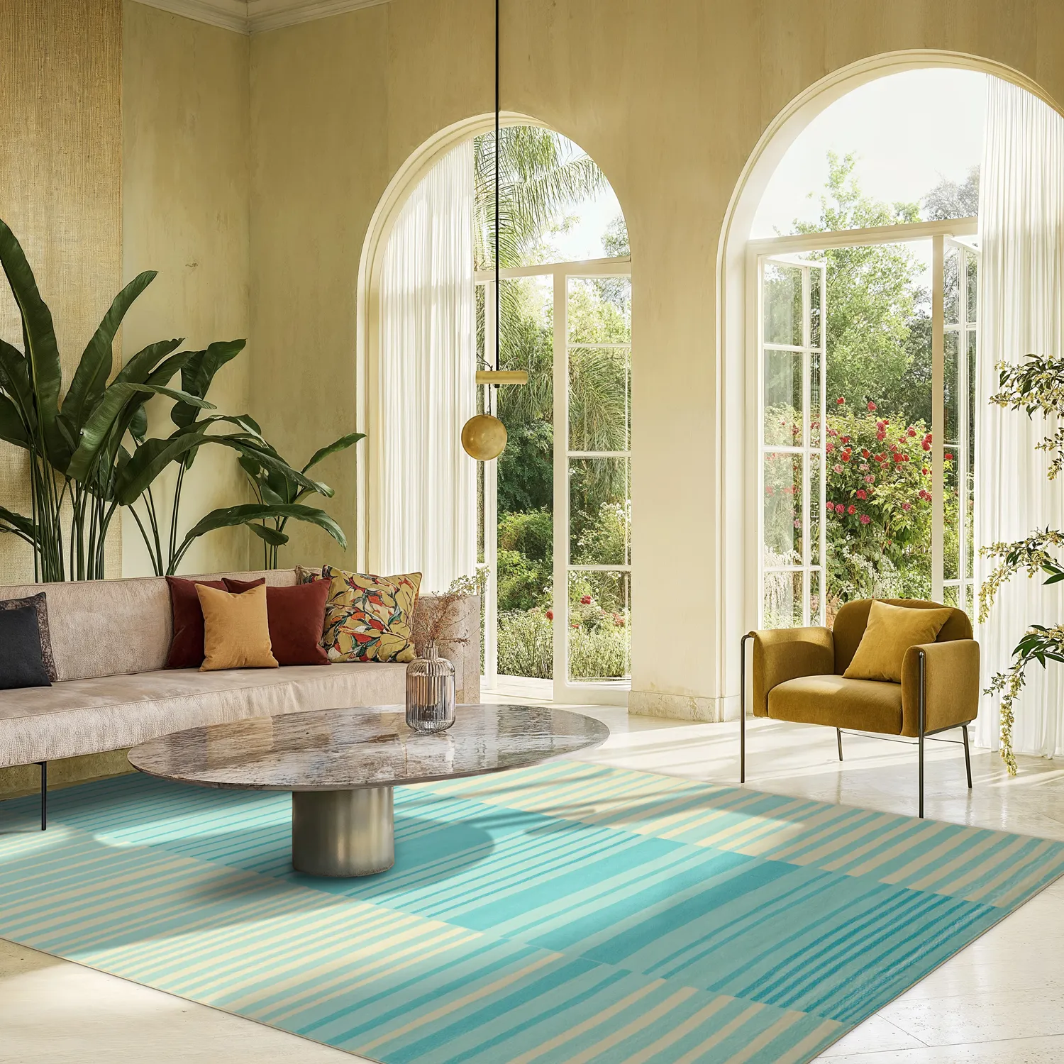 Wilton-Teppich - Lorne (türkis)