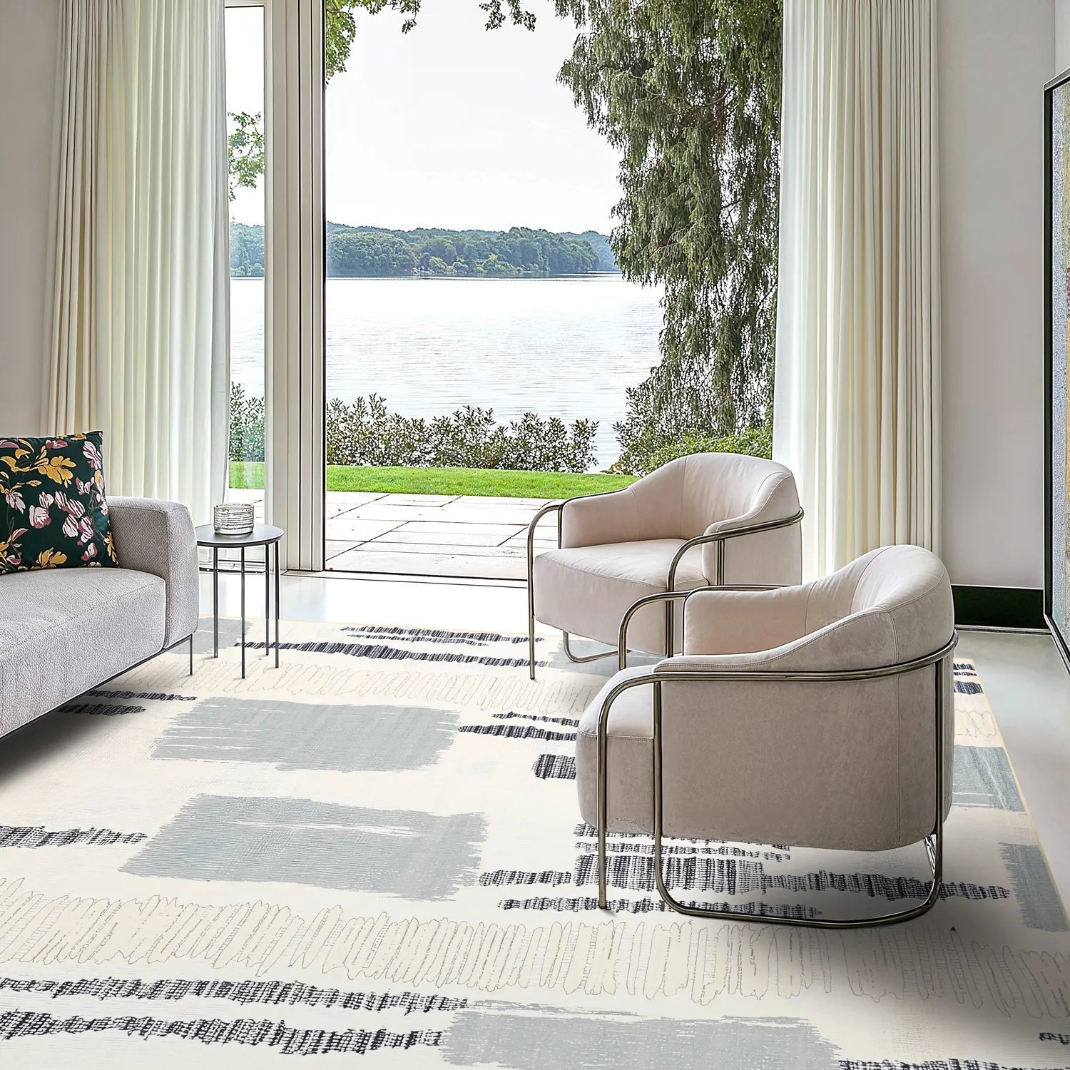 Wilton-Teppich - Lucerne (grau/mehrfarbig)