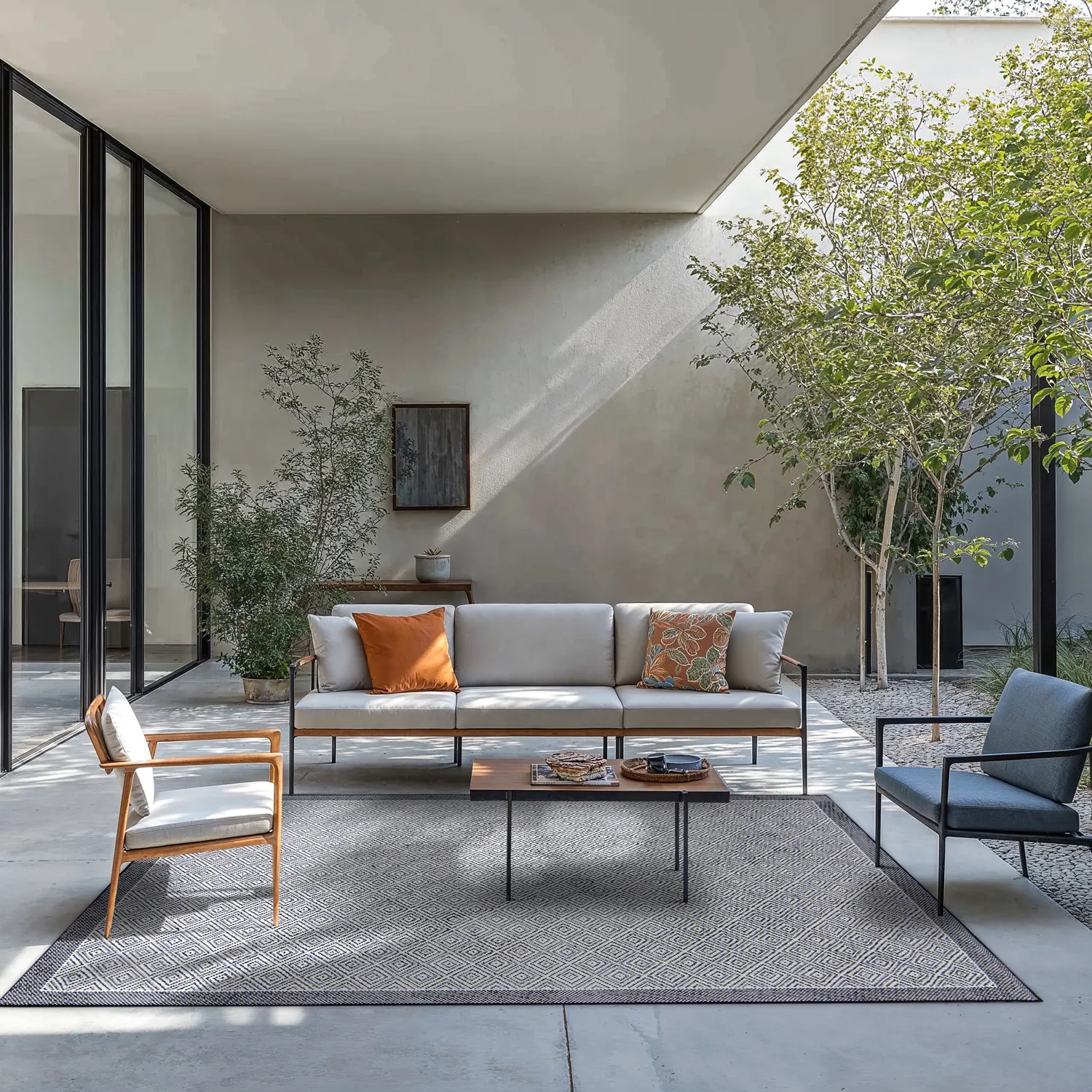 Teppich für innen und außen - Monsaraz (schwarz)