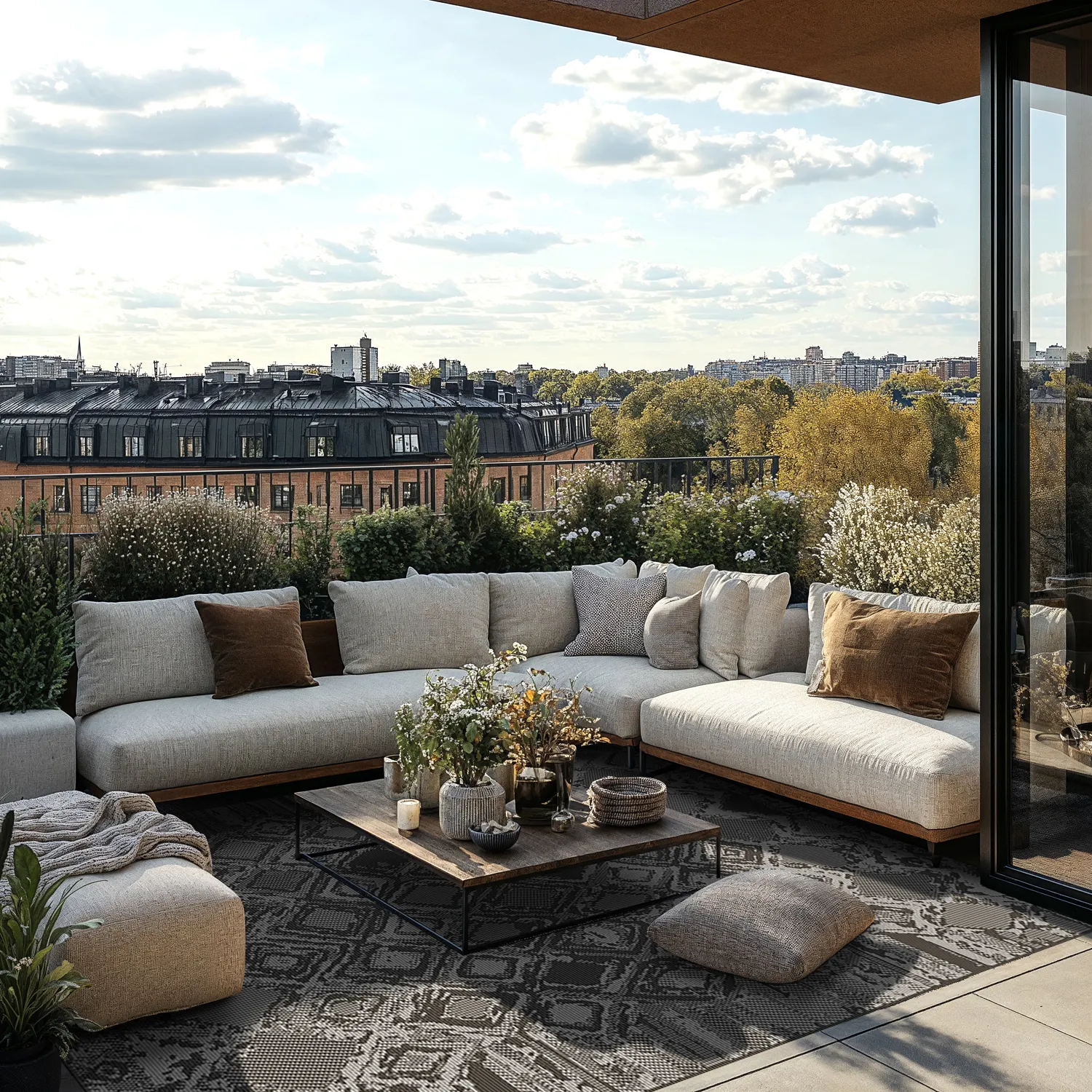 Teppich für innen und außen - Brussels Night (schwarz)