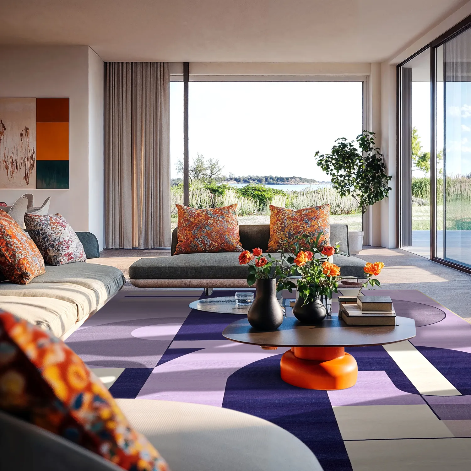 Wilton-Teppich - Nysa (lila/mehrfarbig)