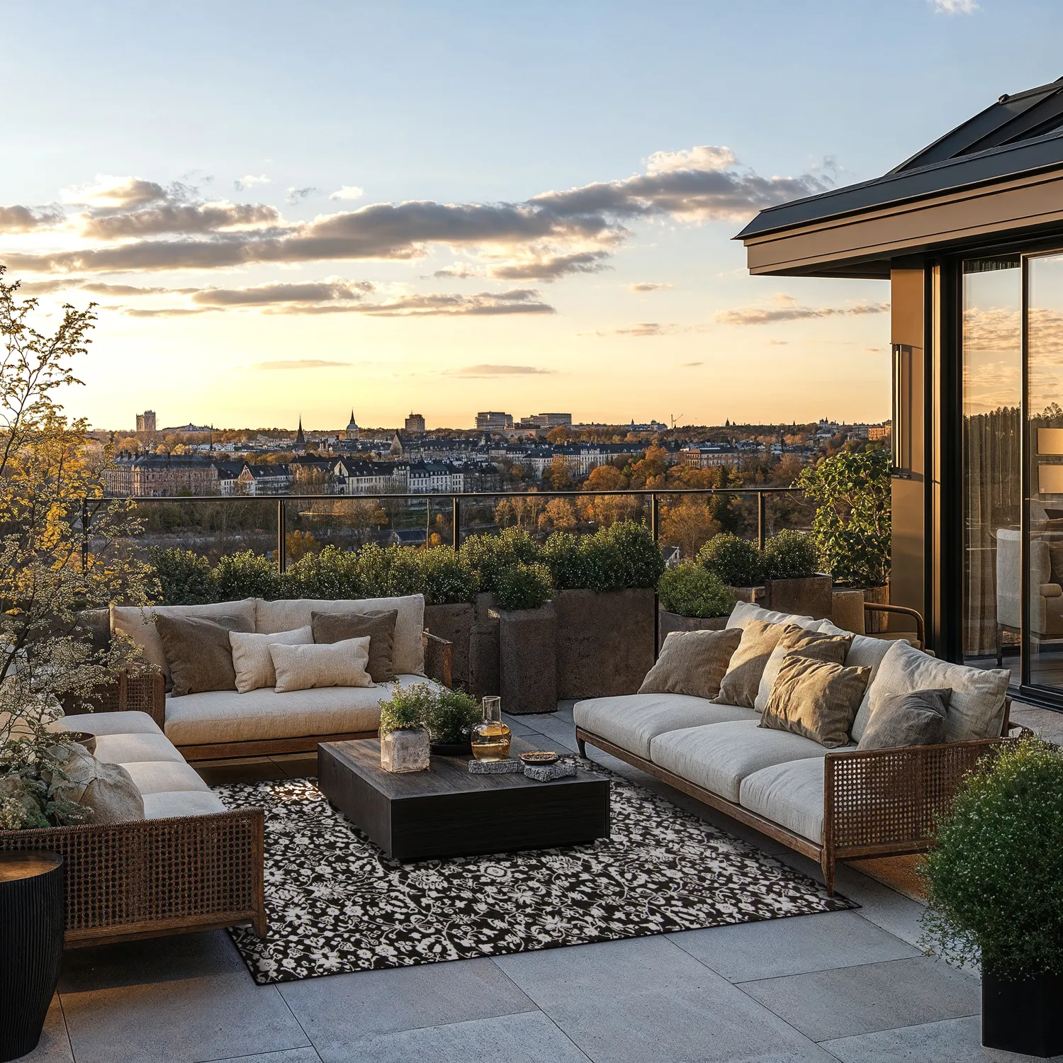 Teppich für innen und außen - Brussels Ocean (schwarz)