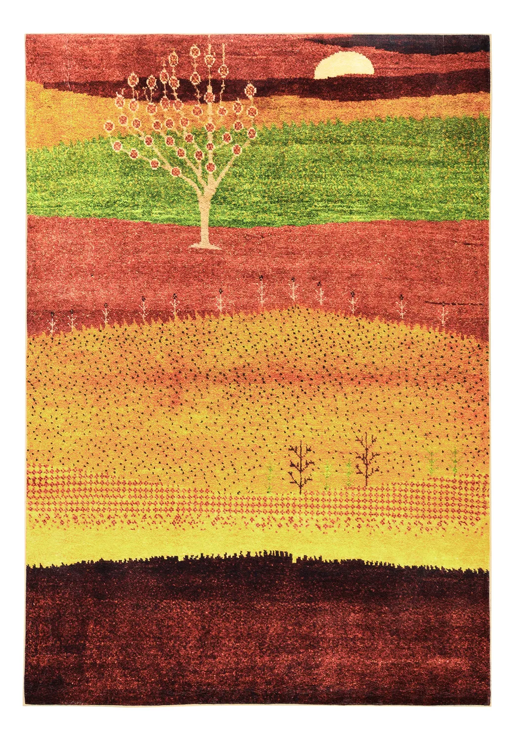 Wilton-Teppich - Oia (rot/mehrfarbig)