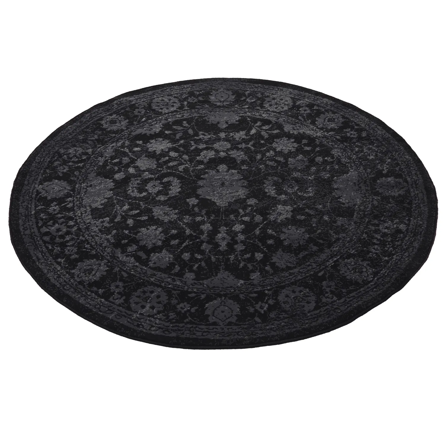 Rund Teppich - Peking Majestic (schwarz)