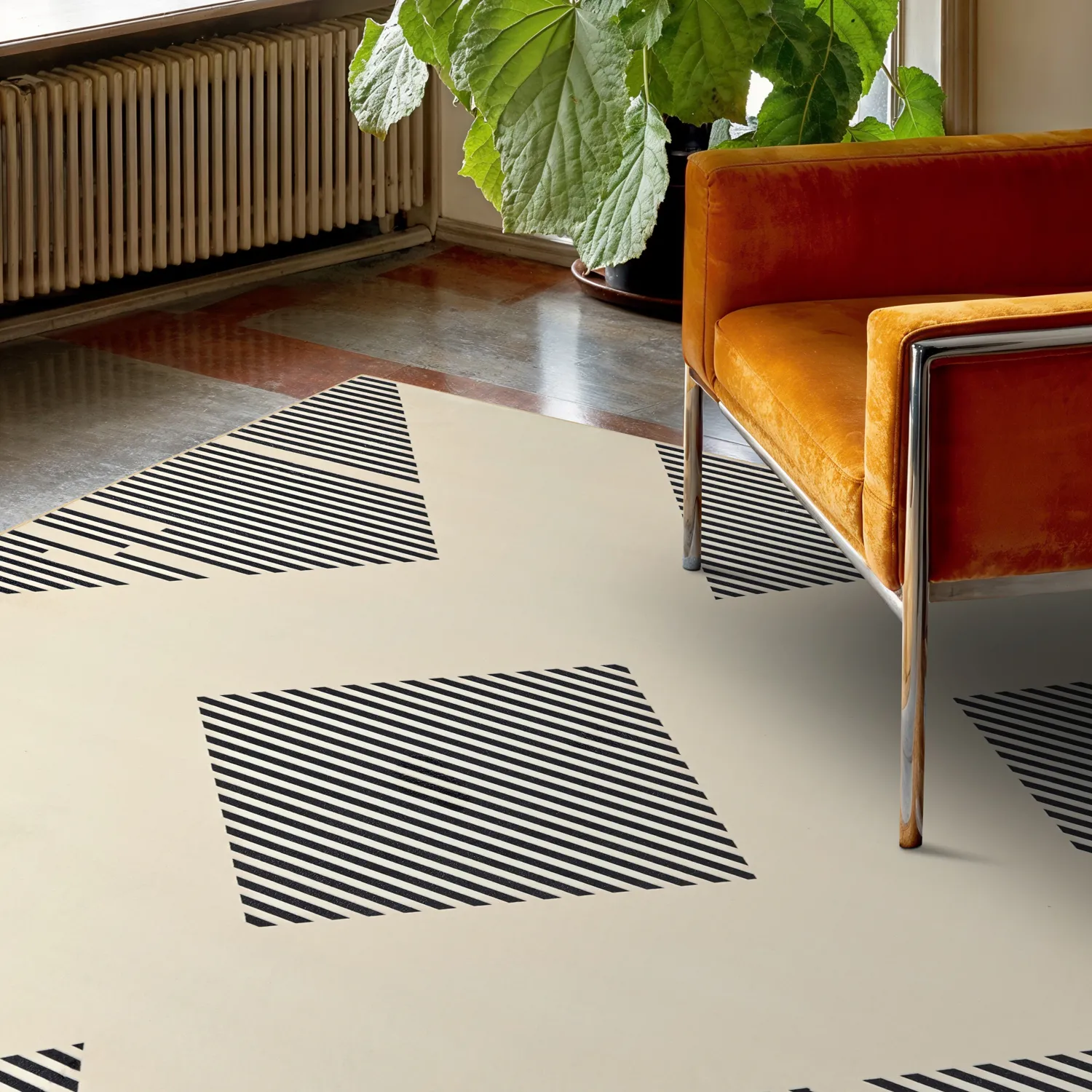 Wilton-Teppich - Pucon (schwarz/creme)