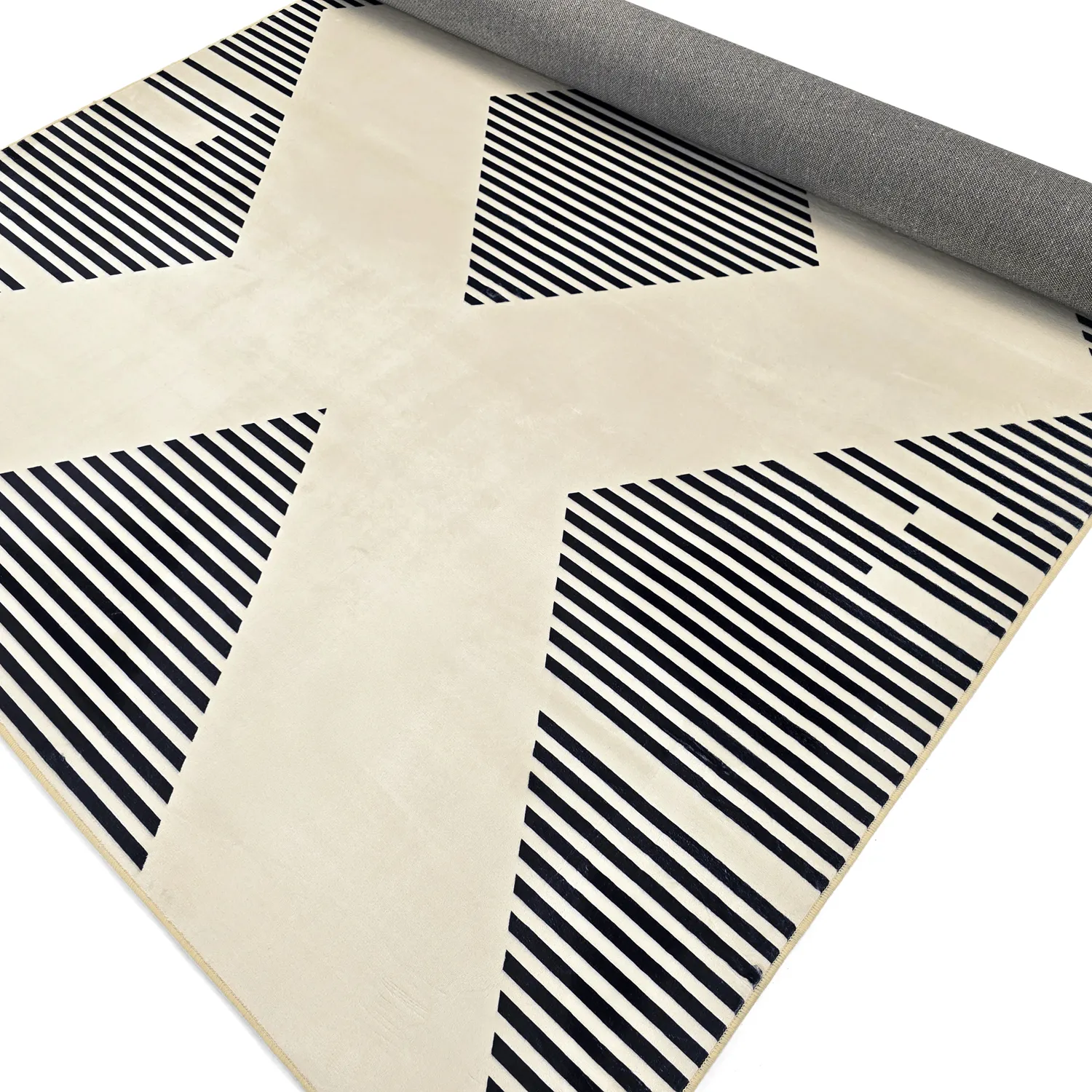 Wilton-Teppich - Pucon (schwarz/creme)