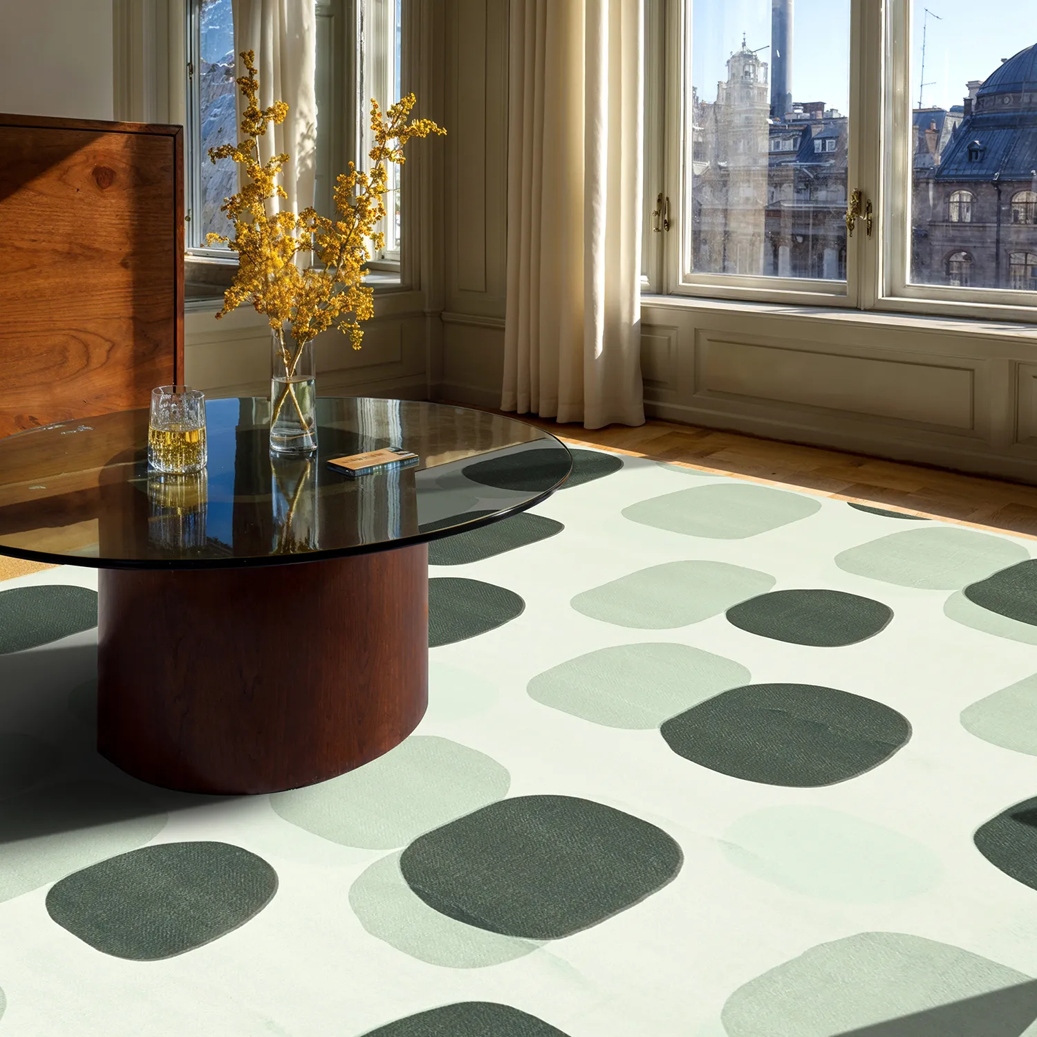 Wilton-Teppich - Sapa (grün/grau)