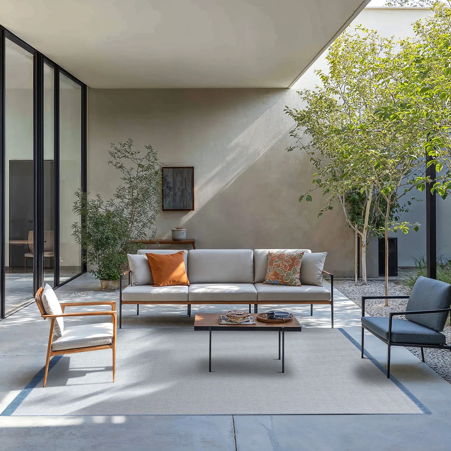 Teppich für innen und außen - Sortelha (blau)