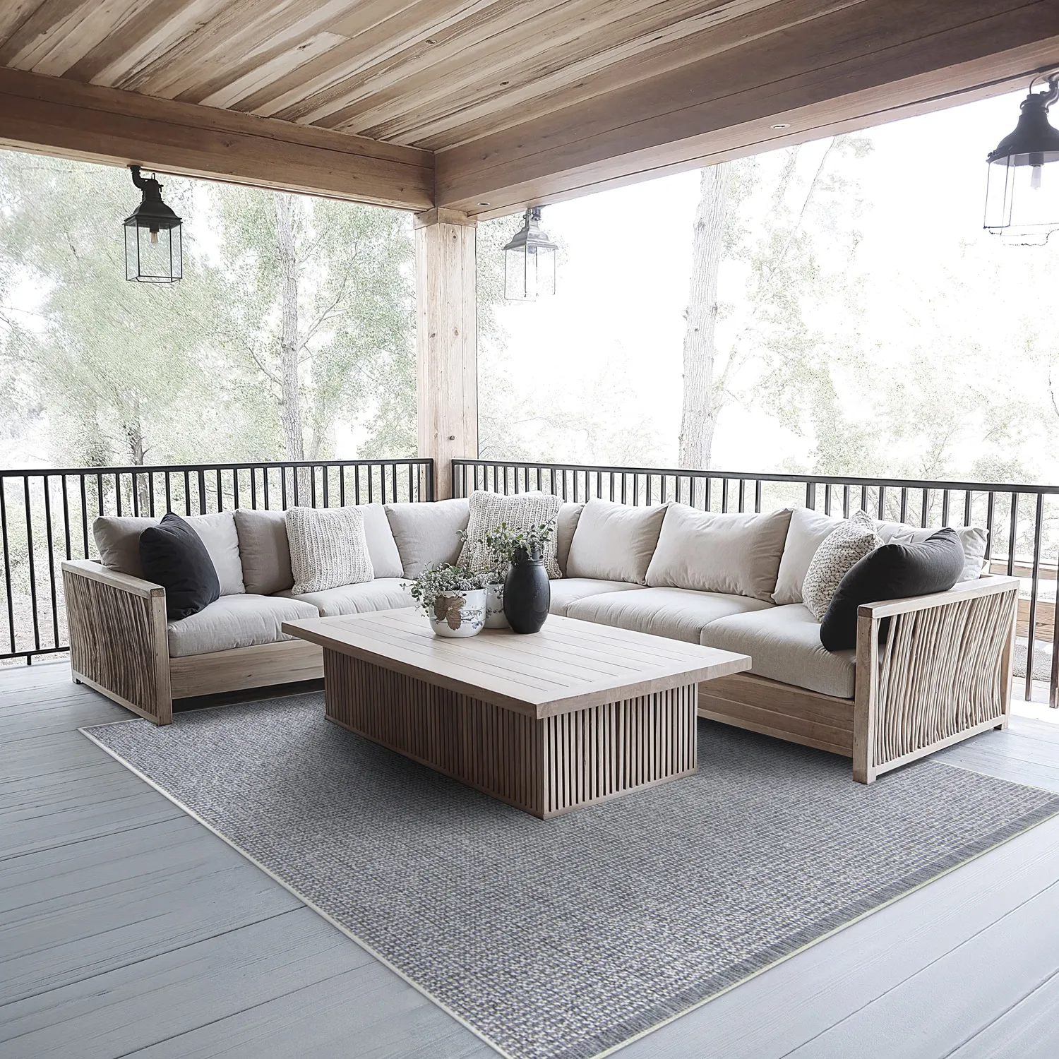 Teppich für innen und außen - Tromsø (silber)