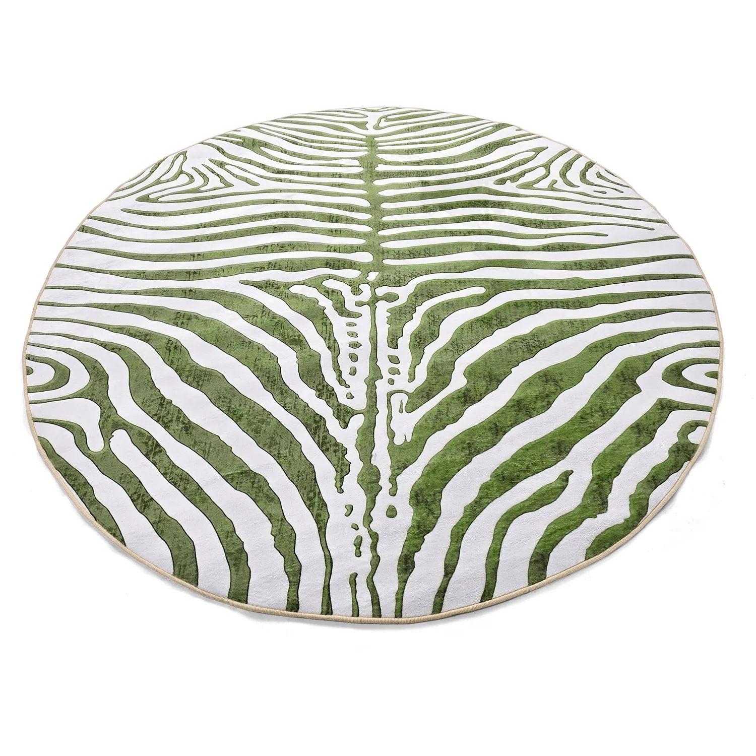 Rund Teppich - Zebra (grün)