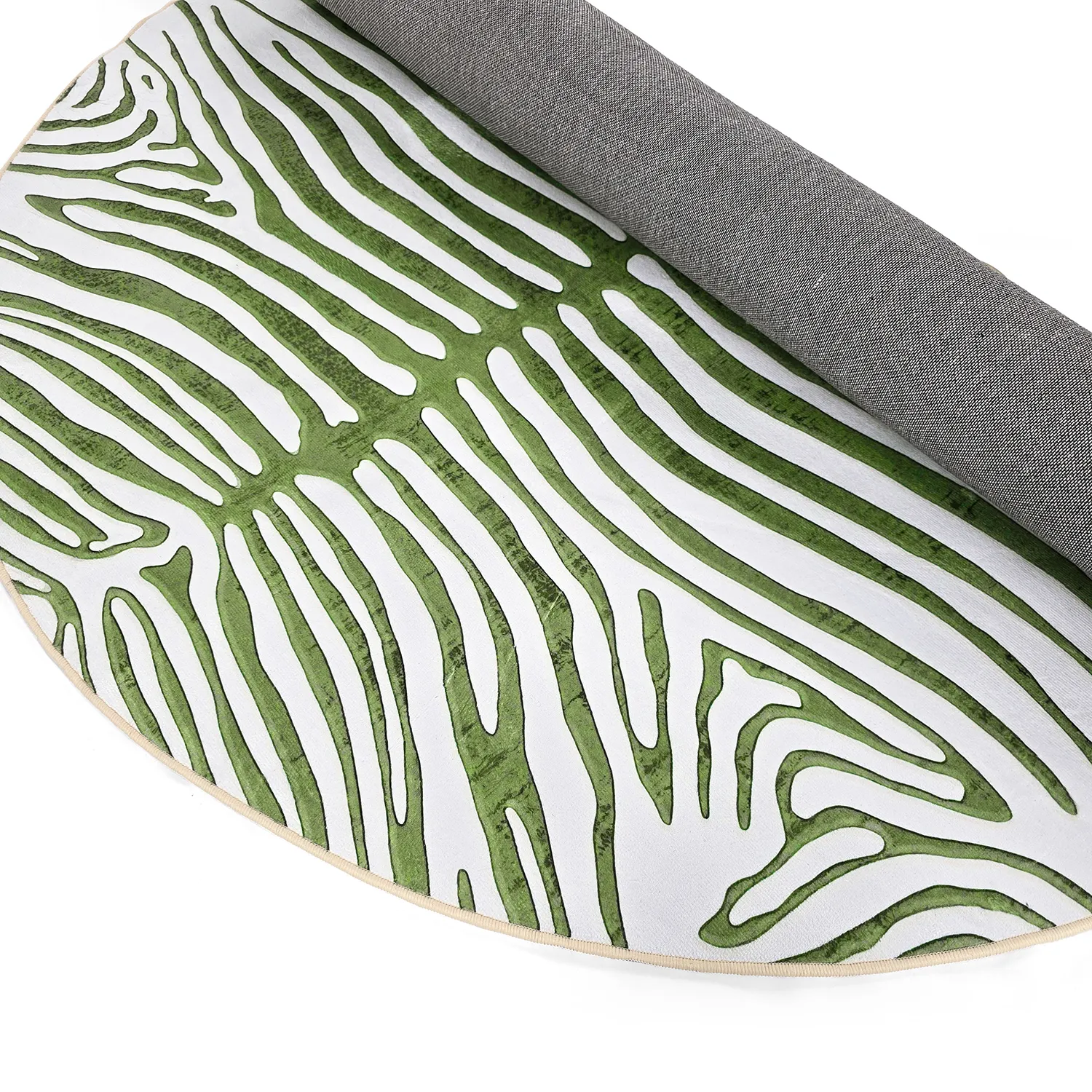 Rund Teppich - Zebra (grün)