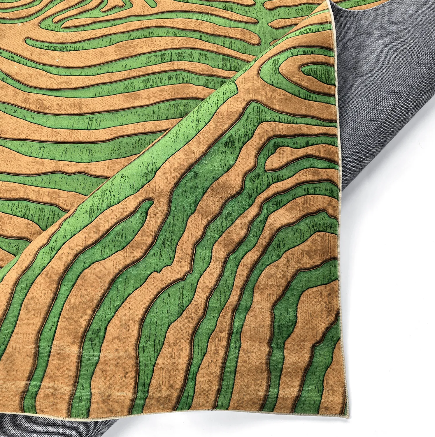 Wilton-Teppich - Zebra (grün/orange)