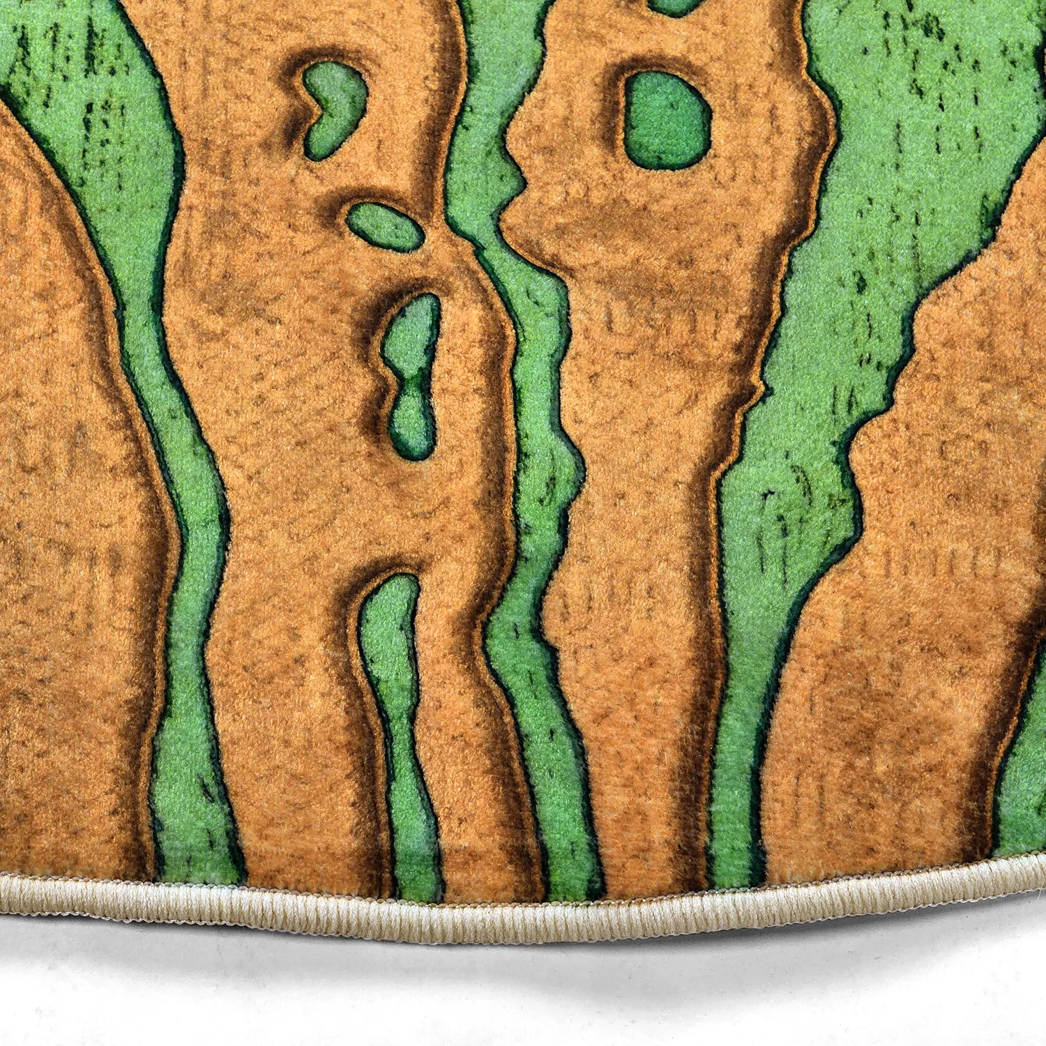 Rund Teppich - Zebra (grün/orange)