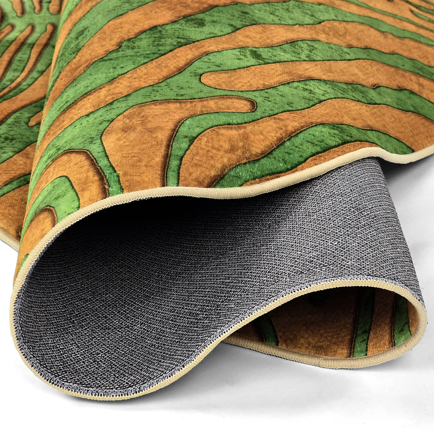 Rund Teppich - Zebra (grün/orange)