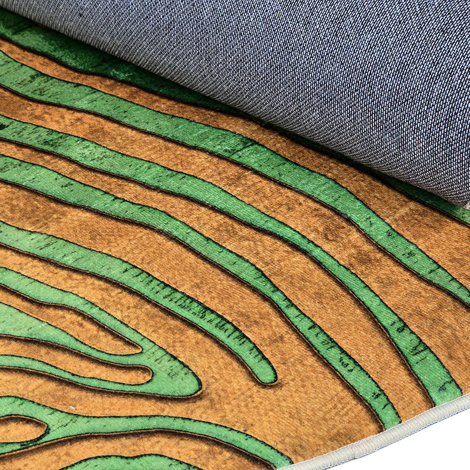 Rund Teppich - Zebra (grün/orange)