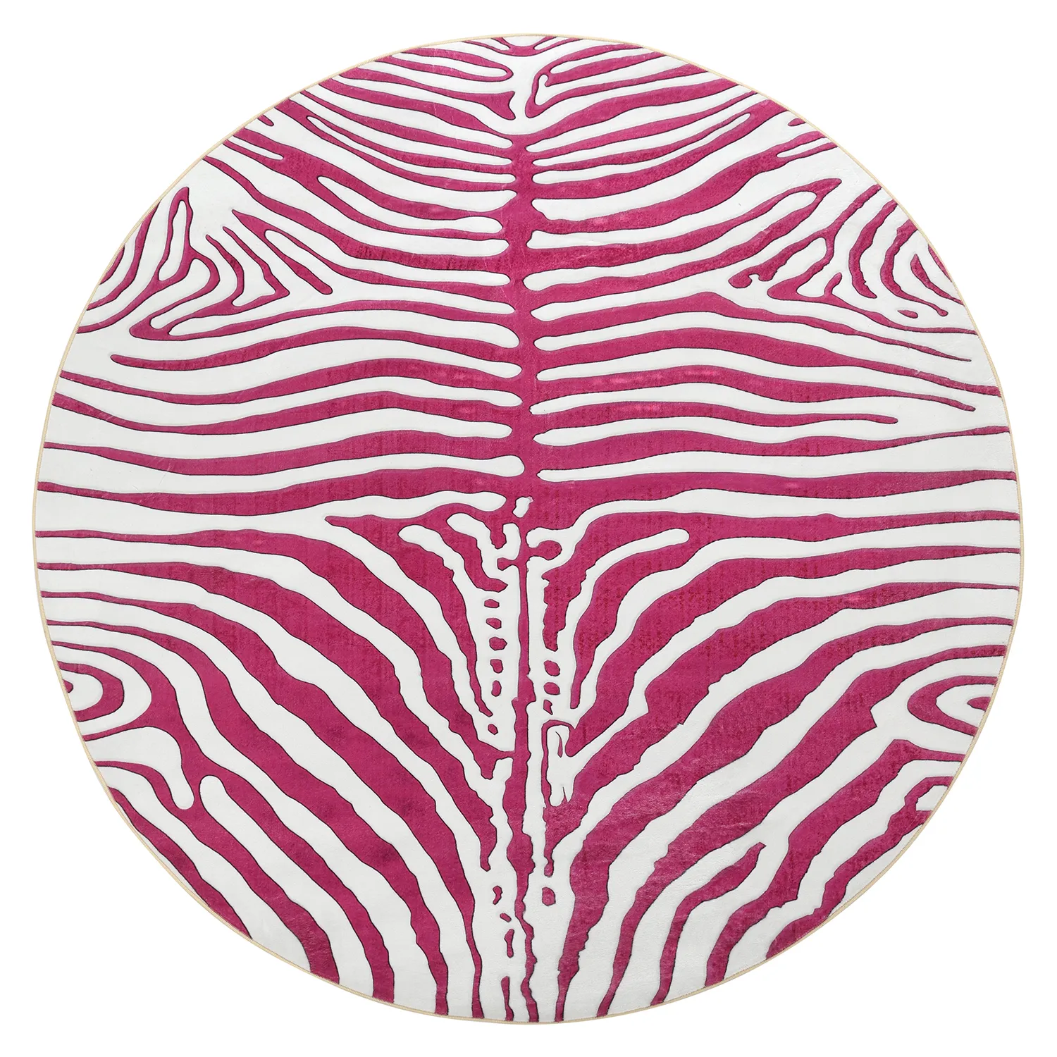 Tapis rond - Zebra (rose)
