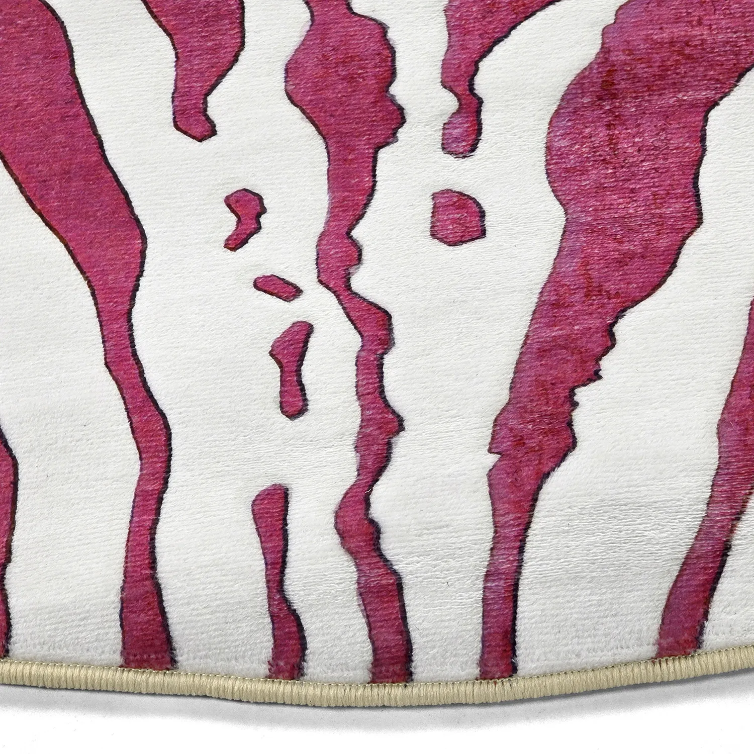 Tapis rond - Zebra (rose)