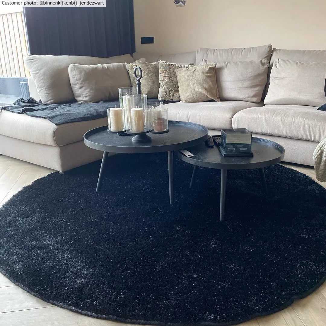 Runde Teppiche - Cosy (schwarz)